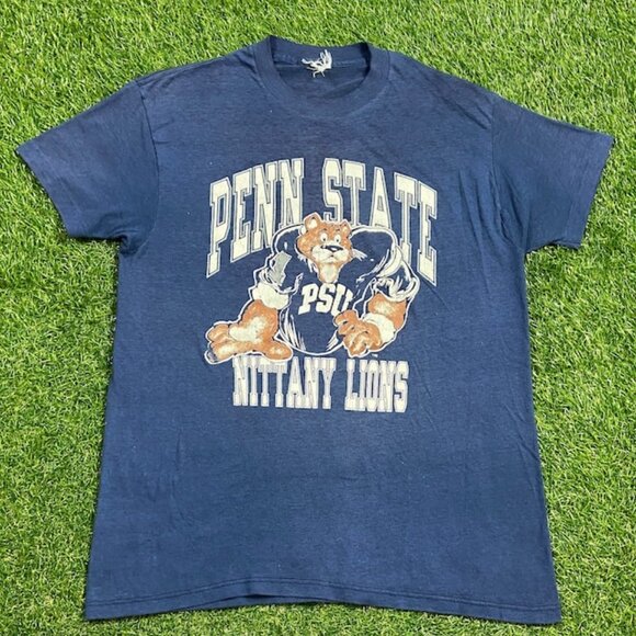 Vintage University of Penn State Nittany Lions T Shirt Tee NCAA navy PSU - Picture 1 of 2